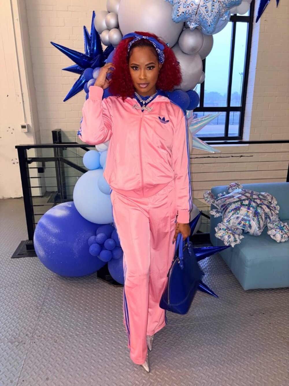 Adidas Pink Tracksuit Set Size M | 3 Stripe Jacket & Pants Matching Set